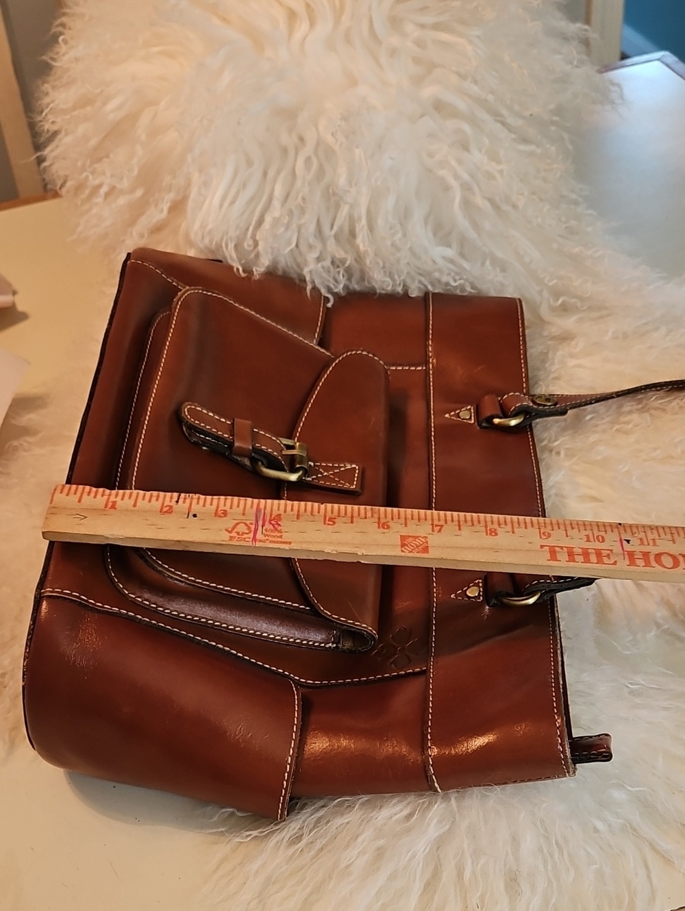 Patricia Nash Brown Leather Tote with Front Pocket - Picture 11 of 11